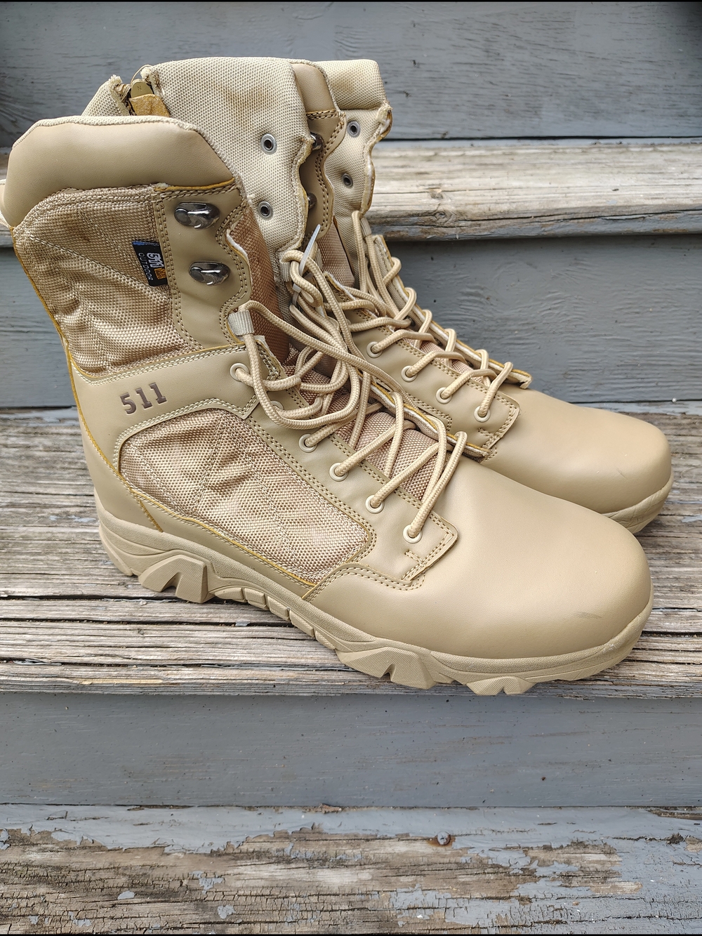 Tactical Men's Tan Desert Boots - Lightweight Tactical Work Boot Size 13 US.